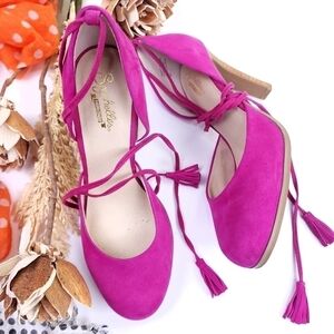 Seychelles Pink Plum Suede Heels Sz 6½